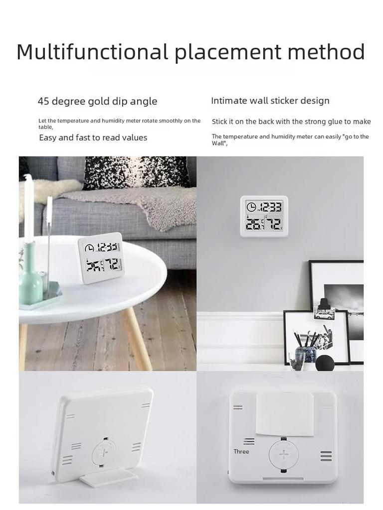 Pandun 1cm Thin Digital Indoor Thermometer & Hygrometer for Smart Homes