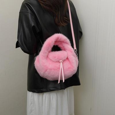Herbst/Winter 2025 Vielseitige Plüsch-Crossbody-Bucket-Bag