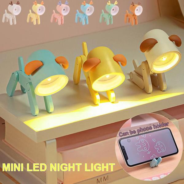 

Креативный ручной светодиодный мини-ночник, подарок для студентов, складная маленькая настольная лампа с ушами, мультяшный питомец