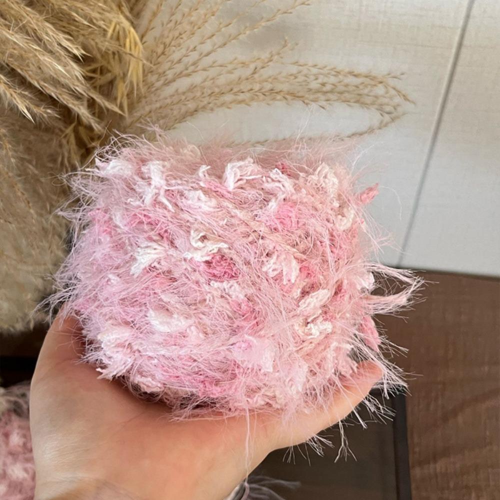 

Mixed Flowers Fancy Yarn 100g Woven Thread New Blended Yarn Knitted Scarf Hat Sweater темно-рожевого кольору