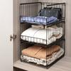 Organizador de Armario Armario de Ropa Cesta de Almacenamiento Alambre de Hierro Estante Apilable para Armario Percheros para Ropa Calcetines Ropa Interior