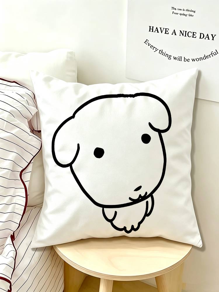Kawaii Gganadi Dog Pillow Case Pattern Printed Pillowcase For Living Room Sofa Cushion Cover