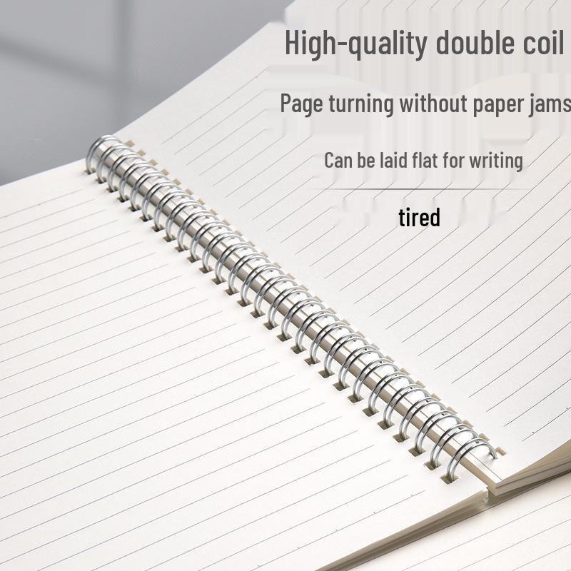 Spiral Notebook Set: Includes A4 Lined, Blank English, A5 Thick, and B5 Notebooks for Office Use.