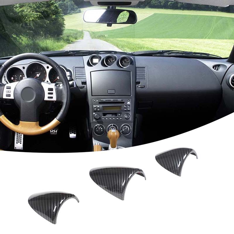 For Nissan 350Z Z33 2003-2006 LHD ABS Carbon Fiber Car Control Gear Shift Panel air outlet cover Rearview Mirror Cover Sticker