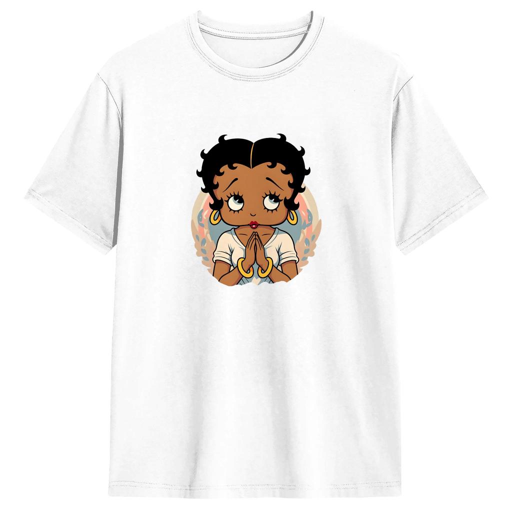 Oversized TShirt Summer Bettys Boop Hip Hop TShirts Cotton Tee Shirt for Unisexs YK Funny Short Sleeve Tees
