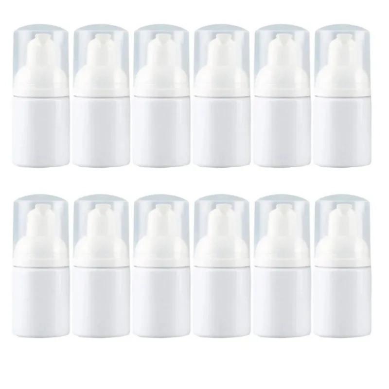 

12Pcs/Lot Empty 30ML Refillable Foam Dispenser Bottle Plastic Bottle Portable for Cleaning Travel Mini Foaming Soap Pump 12pcs lot білий