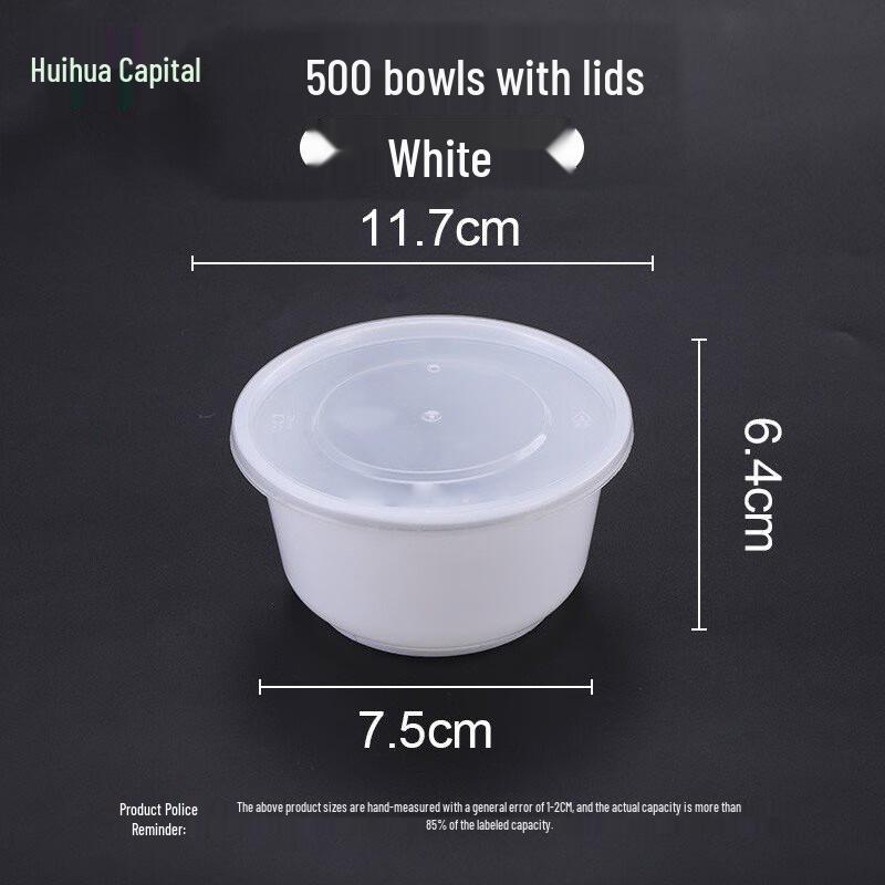 HUIHUADU Thickened Disposable Round Plastic Takeout Containers