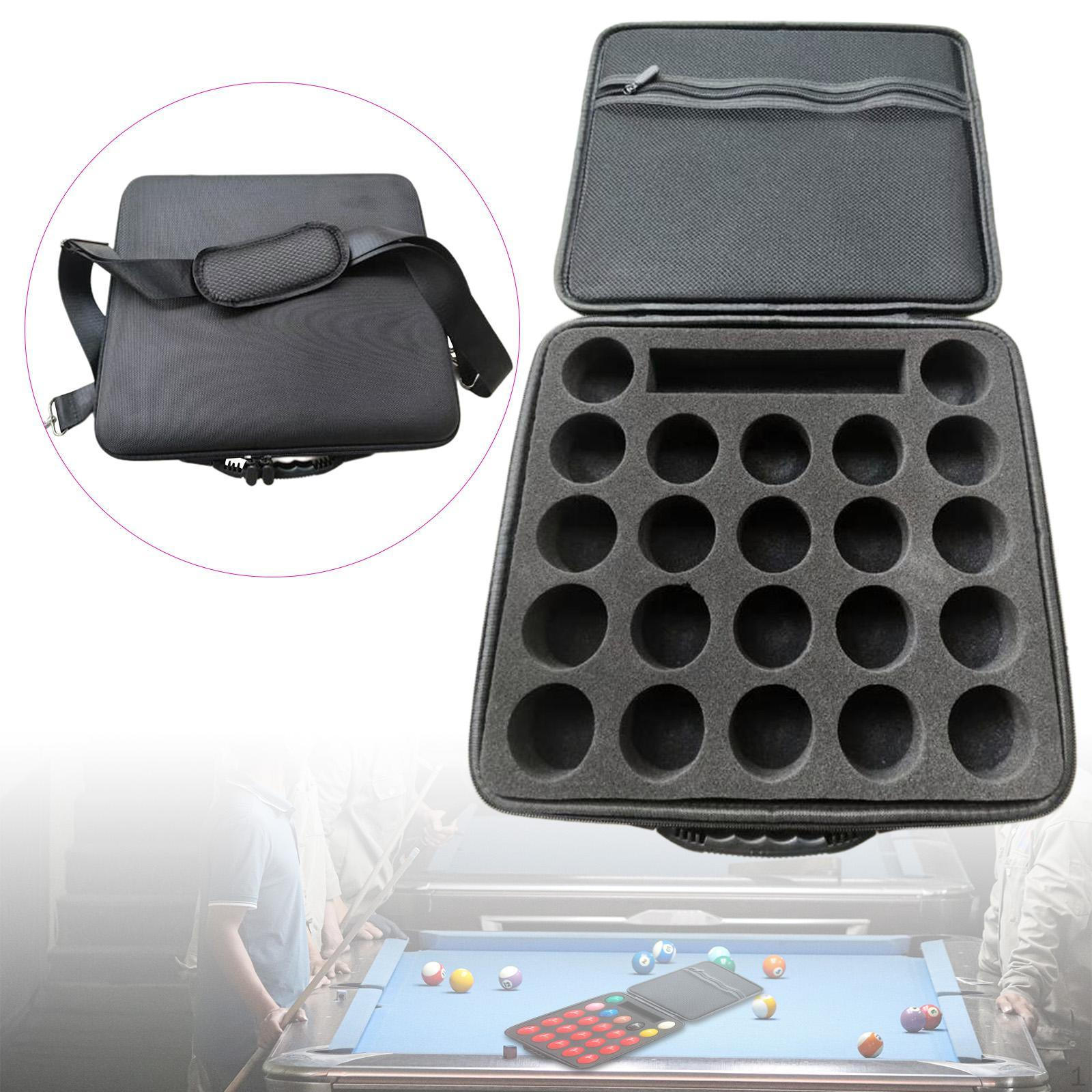 

Pool Ball Carrying Case Billiard Bag Home Use Club Can Holds 22 Balls Portable with Handle
