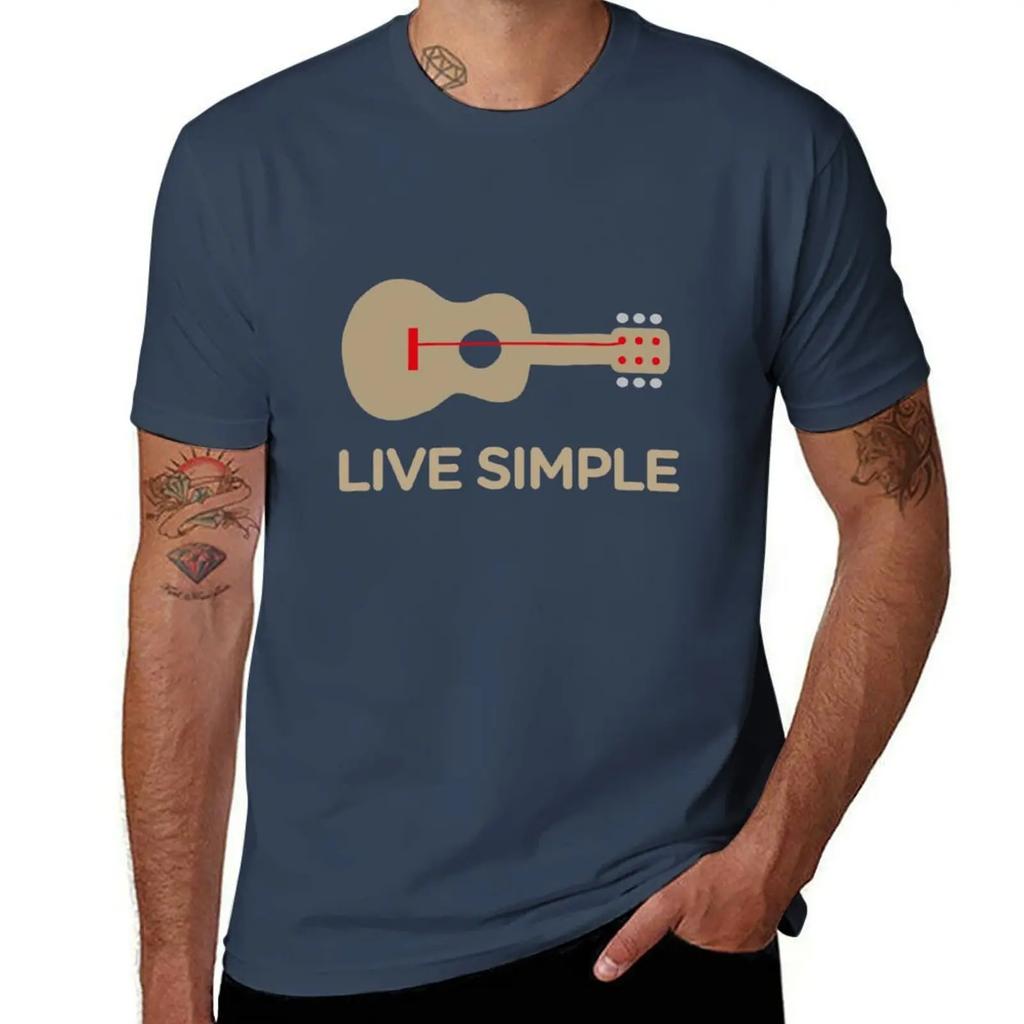 Live Simple One String Guitar T-Shirt Anime t-shirt graphic tee shirt animal prinfor boys men tshirt