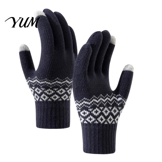 Thickened Wool Blend Gloves for Daily Commuting Thermal Knit Gloves, Velvet Lining And Elastic Ribbed Cuffs Winter Essential Cold Climate Warm