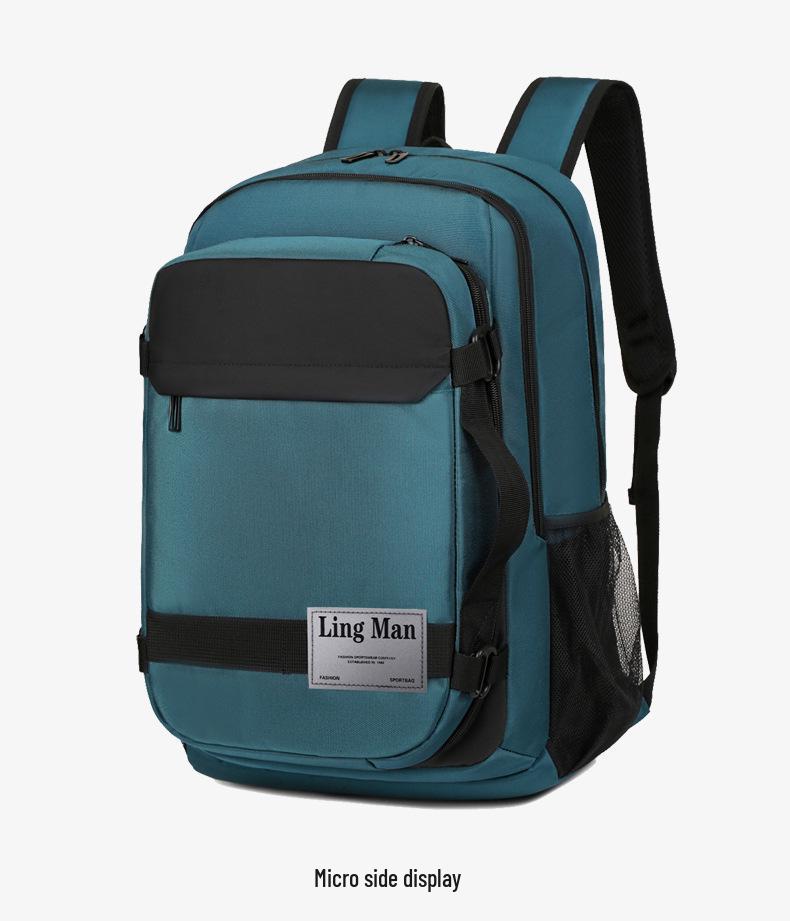 Trendy Minimalist Men's Laptop Backpack: Lightweight, Detachable, Large Capacity for Business Commute & Travel.