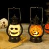LED Halloween Pumpkin Lamp Portable Lamp Candle  Vintage Small Oil  Lamp Halloween Party Home Decoration Horror Props