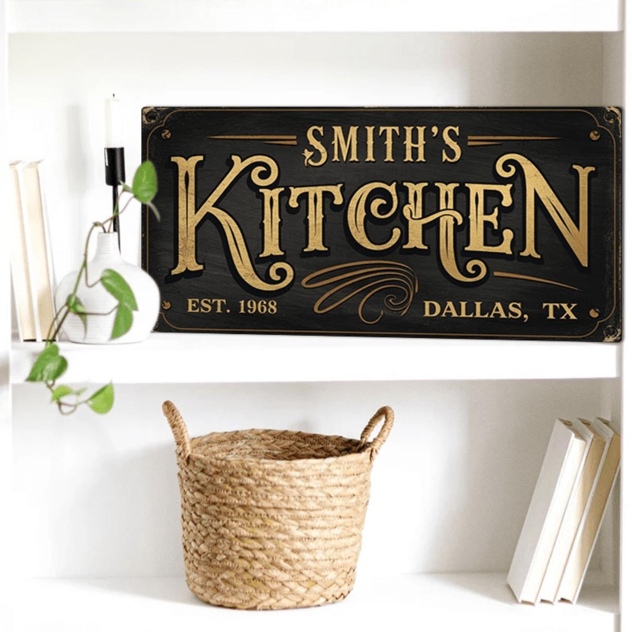 Personalized Custom Name Metal Wall Art Sign Farmhouse Home Decor Kitchen Tin Sign белый