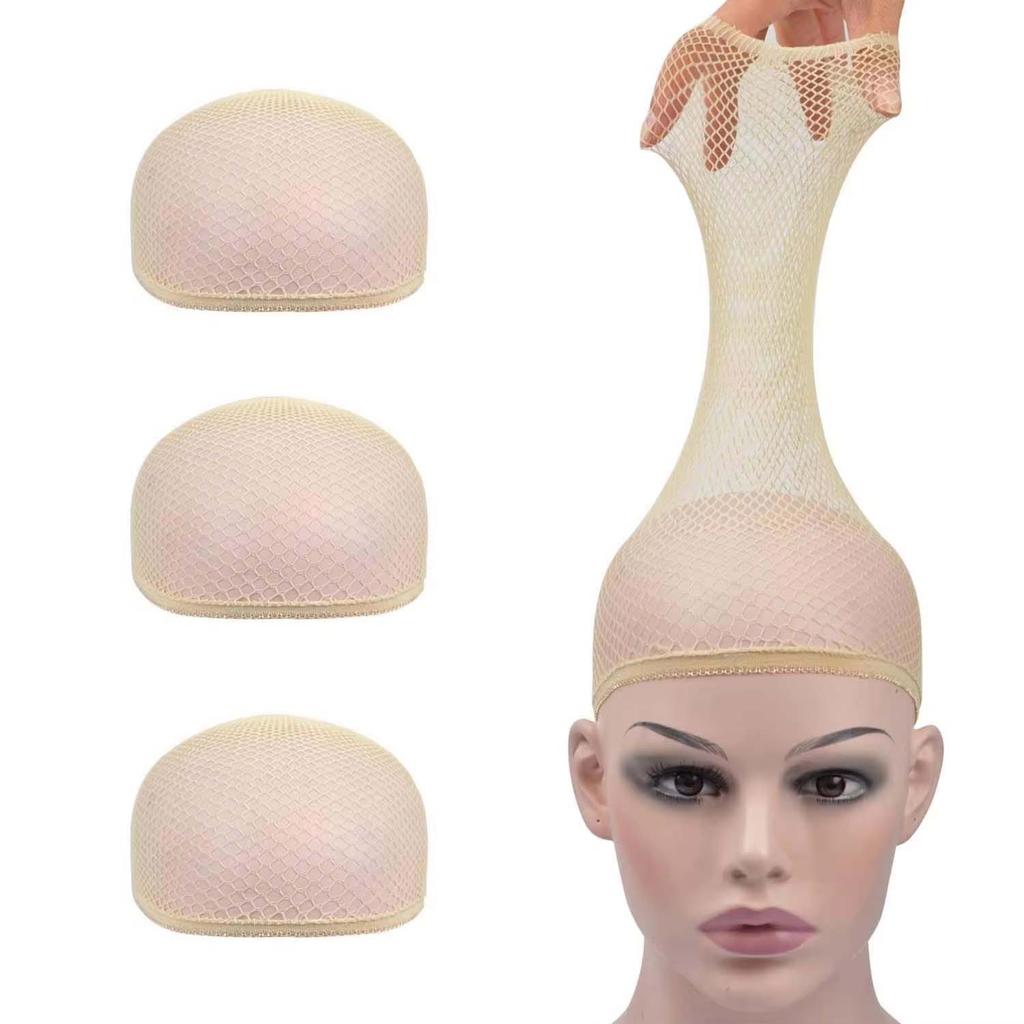 Stretchable Mesh Wig Cap Black Fishnet Wig Net Breathable Open Ended Hair Net for Wig Accessories