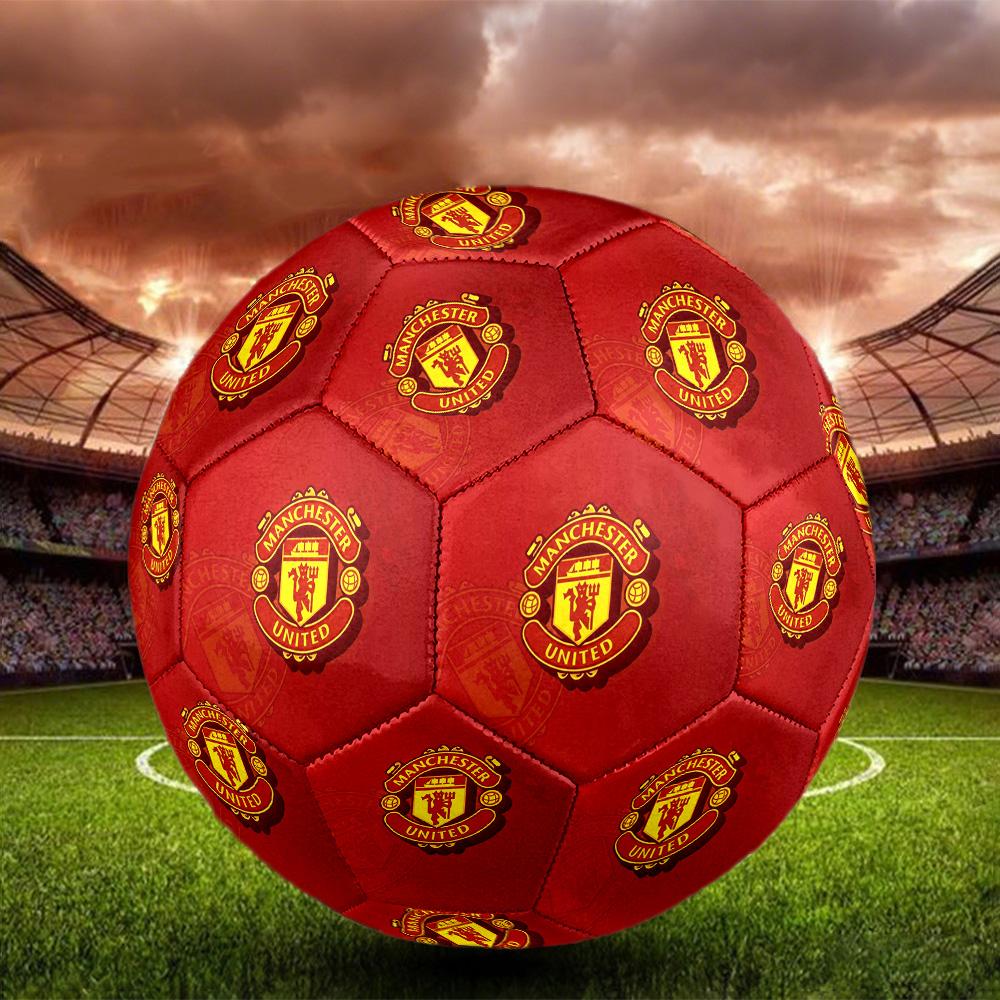 Manchester UnitedSoccer Ball Colorful All Ages Machine Stitched PVC Competition Ready Durable High-Bounce