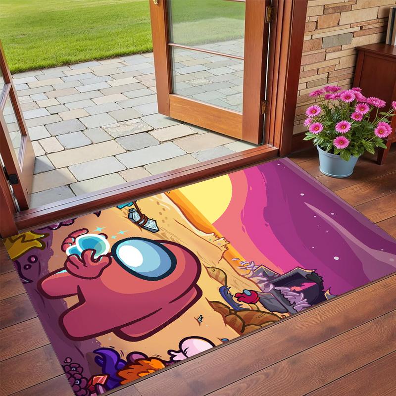Anti‑Slip Crystal Velvet Floor Rug, Among Us Design Carpet for Indoor Living Bedroom Home Decoration