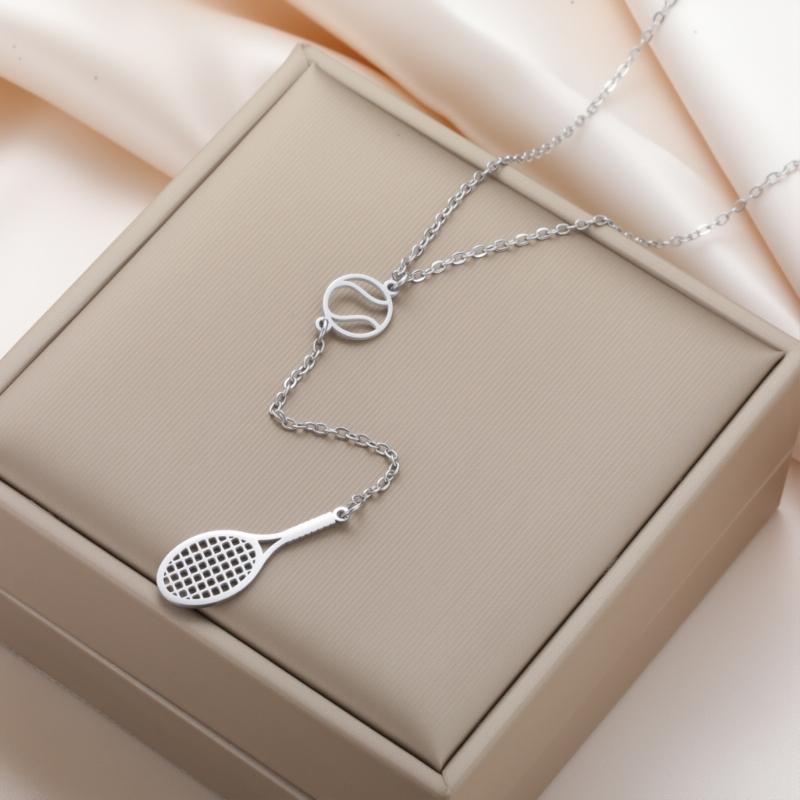 Fashionable Tennis Racket Pendant Necklace Portable And Sturdy For Everyday Wear