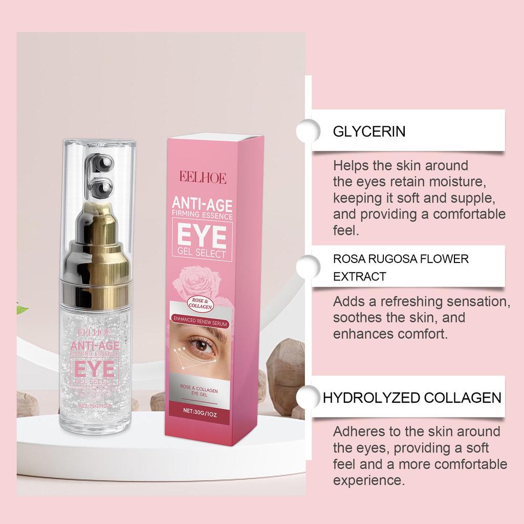 EELHOE Collagen Eye Gel Roller: Hydrating, Nourishing, Refreshing, Non-Greasy Formula for Under-Eye Care