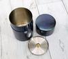 Shinkodo Made In Japan Pure Copper Tea Caddy Blue Covered Hammer Eye Gift Wrapping Specification (Large)