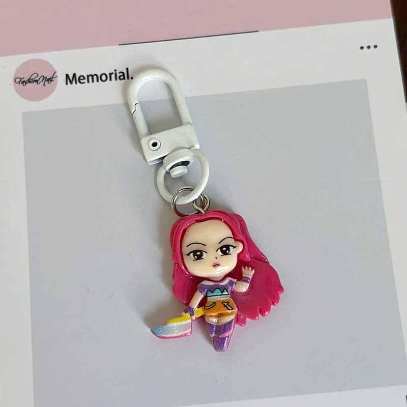 4/8 Stück Niedlicher Kpop Dämonenjäger Schlüsselanhänger Cartoon Anime Harzpuppe Dekorativer Anhänger Rucksackdekoration Schmuckzubehör Geschenk