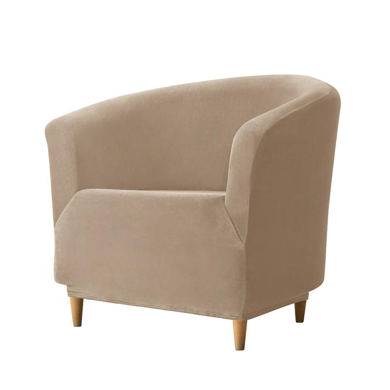 Velvet Tub Sofa Cover Soft Stretch Armchair Slipcover Home Decor Anti-dirty Club Chair Covers for Living Room Pet Kid Case 1PC