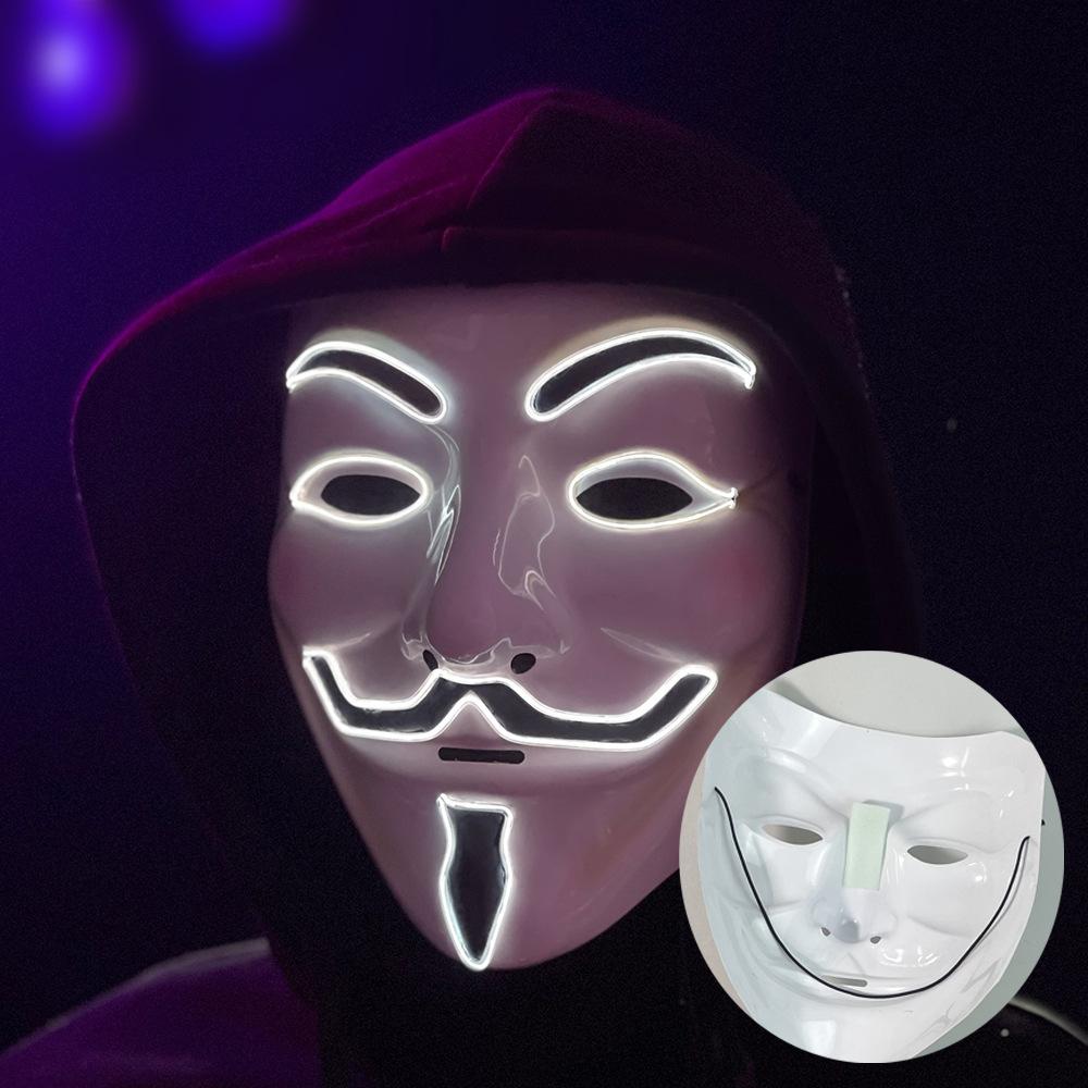 LED Light-Up Mask – A Role-play Mask with a Neon Effect, Perfect for Halloween, Carnivals, Nightclubs and Parties