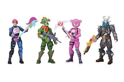 Sada 4 001 růžových zářivých Ragnarok Rexe, medvěda, bombardéru, Fortnite Real Action Figure Set