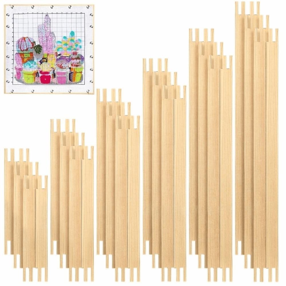 4/8/12Pcs Reusable Canvas Stretcher Bars Durable Wooden Frame Needlepoint Stretcher Bars DIY Craft