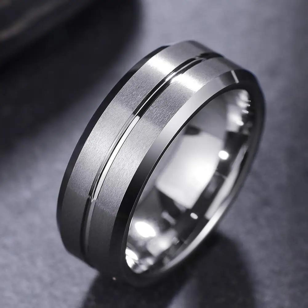 Fashion 8mm copper Color Stainless Steel Rings For Men Women Never Fade Wedding Engagement Men Rings Party Jewelry Accessories