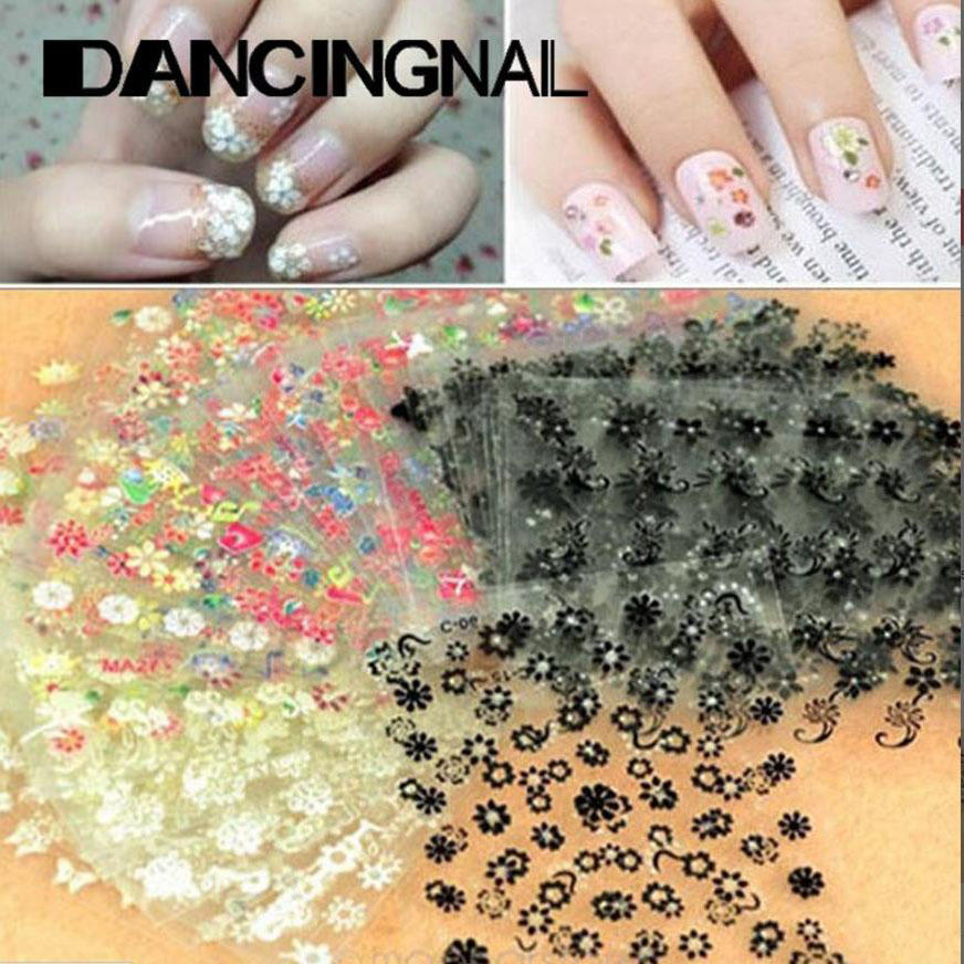 10 Sheets 3D Design Nail Art Transfer Stickers Manicure Tips Decal Decor Sets Girls Fashion