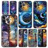Schöne Sonne Mond Glas Handyhülle Cover für iPhone 17 16 15 14 13 12 Pro Max 11 Pro Max 17 AIR Plus Stoßfeste Weiche TPU Hülle