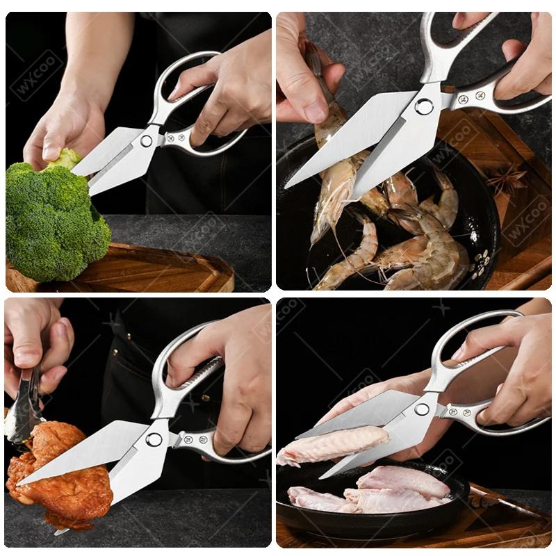 WXCOO Professional Kitchen Scissors Multipurpose Stainless Steel Ultra Cooking Poultry Shears for Bones Meat Chicken