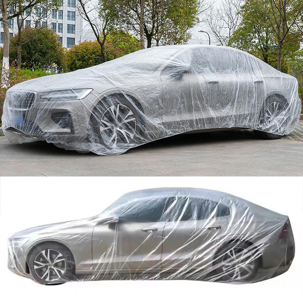 Disposable Car Clothing Cover Dustproof Rainproof Car Film Cover PE Car Full Scratch-Proof Prot X0K0