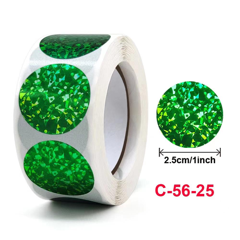 500 Colorful Laser Glitter Reward Stickers – Round Adhesive Seals for Gifts & Packaging