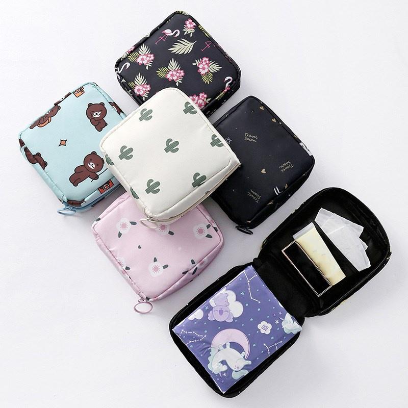 

Girls Tampon Holder Organizer Women Napkin Cosmetic Bags Coin Purse Ladies Makeup Bag Tampon Storage Bags Sanitary Pad Pouch E