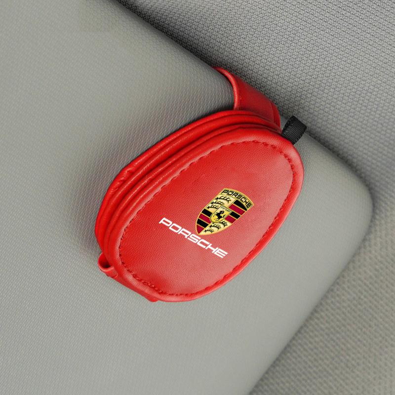 Lczcr3 Car Interior Glasses Clip Sunshade Storage Brace Accessories For Porsche Cayenne Panamera Macan 911 718 Taycan Boxster Cayman918