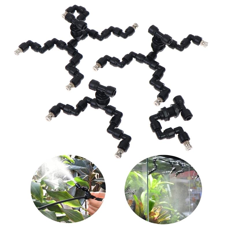 1PCS adjustable nozzle 4 Head Garden Watering Reptile Fogger Mister With Quick Connecting Nozzle 0.3mm Connect With 6.35mm Pipe