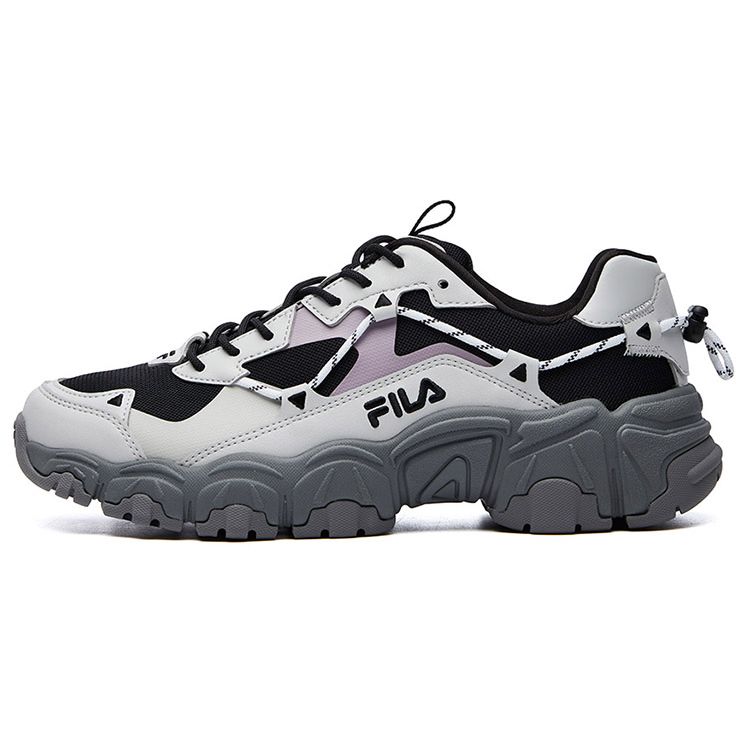 Fila Cat Paw Woven Lightweight Low-Top Casual Shoes Women Sneakers Black Gray F12W114111FBA