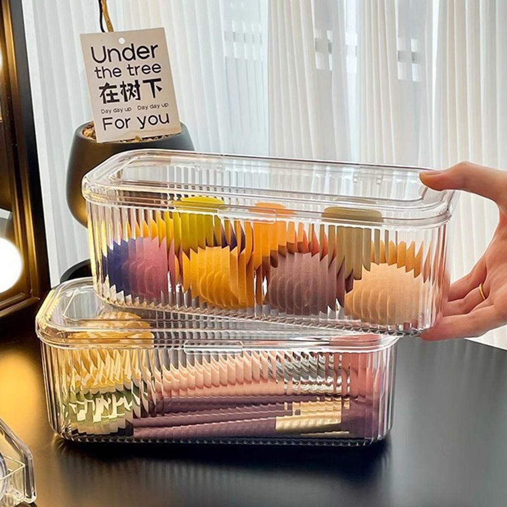 Transparent Cosmetic Storage Box Dustproof with Lid Makeup Brush Lipstick Holder Large Capacity Jewelry Organizer