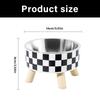Stainless Steel Elevated Pet Bowl With Non Slip Base Checkered Design For Dogs Cats Durable Anti Corrosion Easy Clean Modern Home Decor
