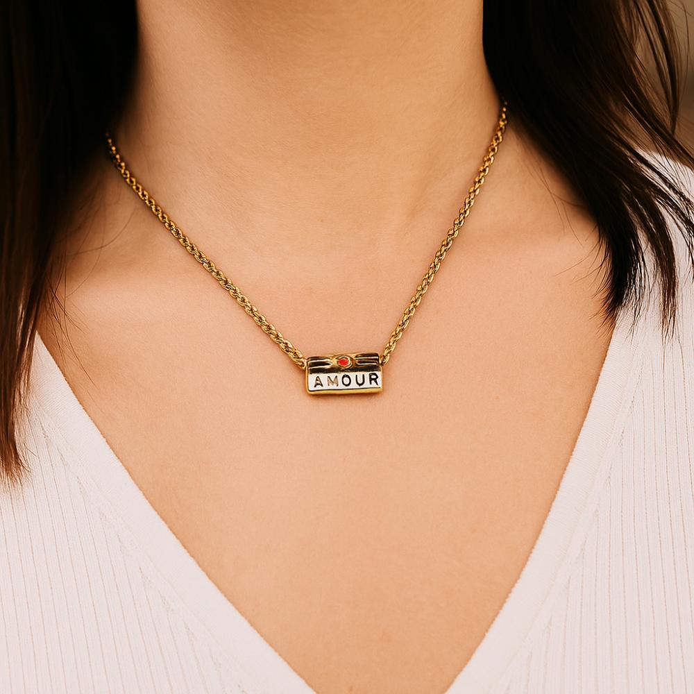 Sweet Charm Enamel Eye Pendant Necklace Wish Card Hexagonal Neck Chain  Summer Beach