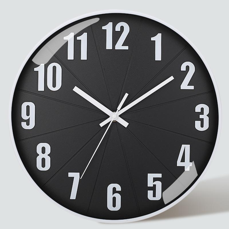 12 Inch 30CM Silent Wall Clock, Creative and Fashionable, Three-dimensional Digital Minimalist Clock for Home Living Room
