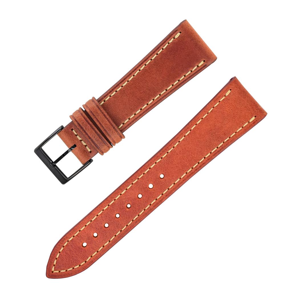 Genuine Cowhide Leather Watch Strap Universal Plain Watch Belt Women Men Smart Watch Band 20mm 24mm