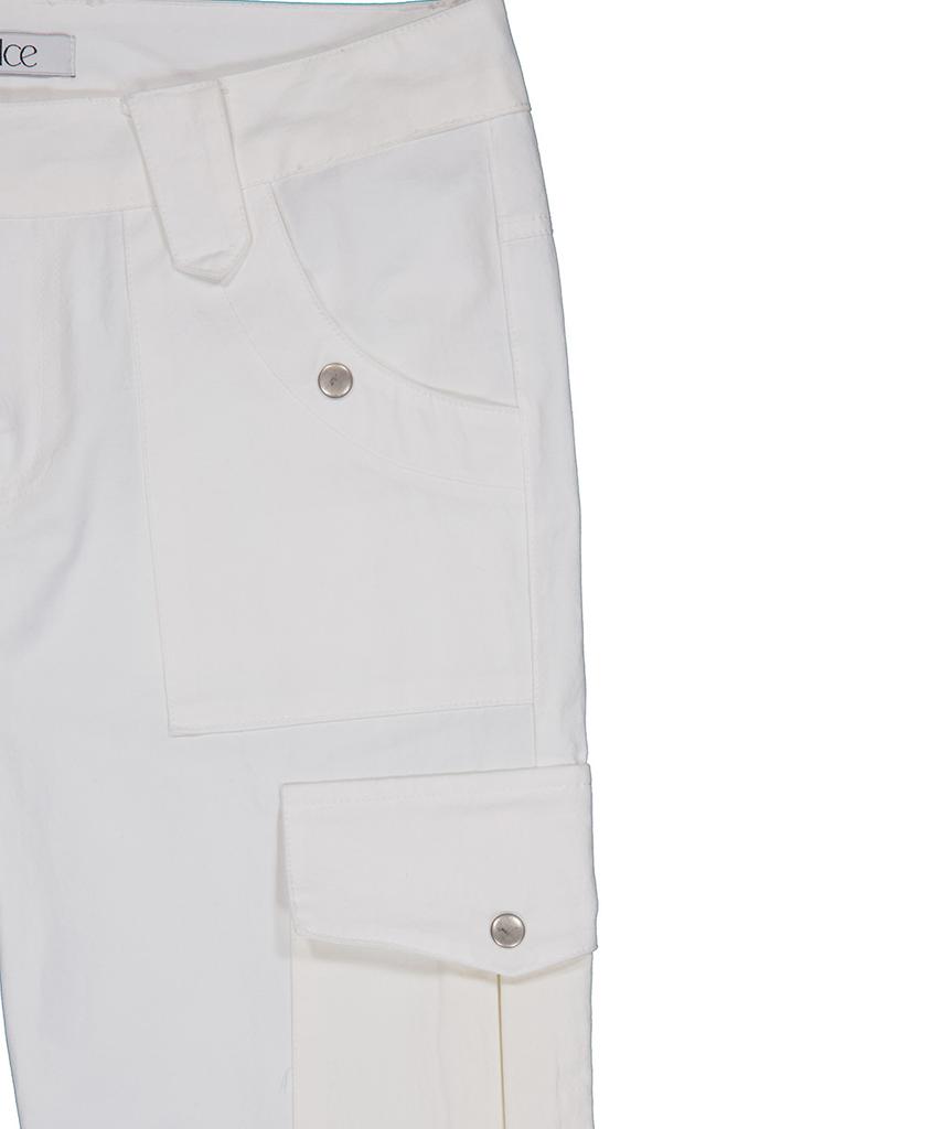 Pilse Low Capri Cargo Pants, White