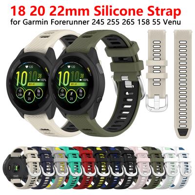 18 20 22mm Silikonový řemínek pro Garmin Forerunner 255 265 255s 245 645 158 Vivoactive 3 4 4s Náramek k hodinkám Venu 2 3 2s 3s SQ