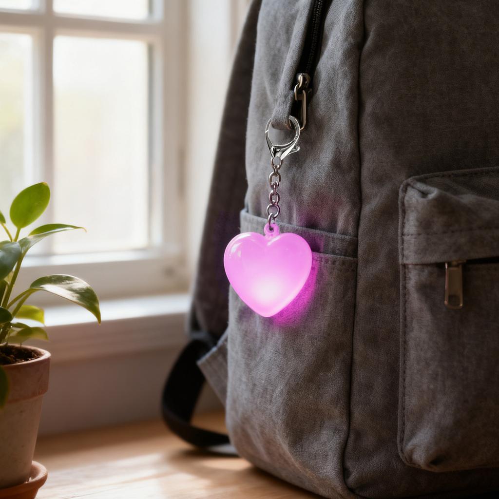 Herzförmige Geldbörse/Handtasche Licht, Damen-Geldbörsenlicht, LED-Automatiklicht, Herzförmiges Taschenlicht, Wiederaufladbar.