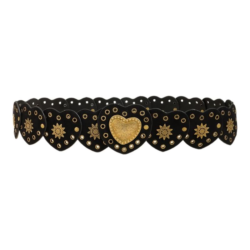 Girls PU Belt Motorcycle Adjustable Grommet Waist Belt Fashion Enthusiasts Belt Coat Dress Female Decorative Waistband