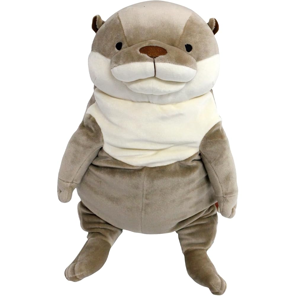 Shinada Global Mochi Series Gray Plush Otter Toy 14x14x22cm Animal Soft Toy MOKW-0230G