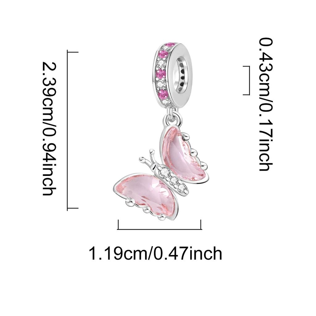 Copper Butterfly Series Cute Charms Beads Fit Original Pan Bracelet Bangle High Quality Diy Jewelry For Womens