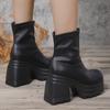 Fashion 2025 New Fashionable Short Boots for Women,square Toe Waterproof Platform,high Heels,thick Soled Women's Boots 35-43 Botas Mujer